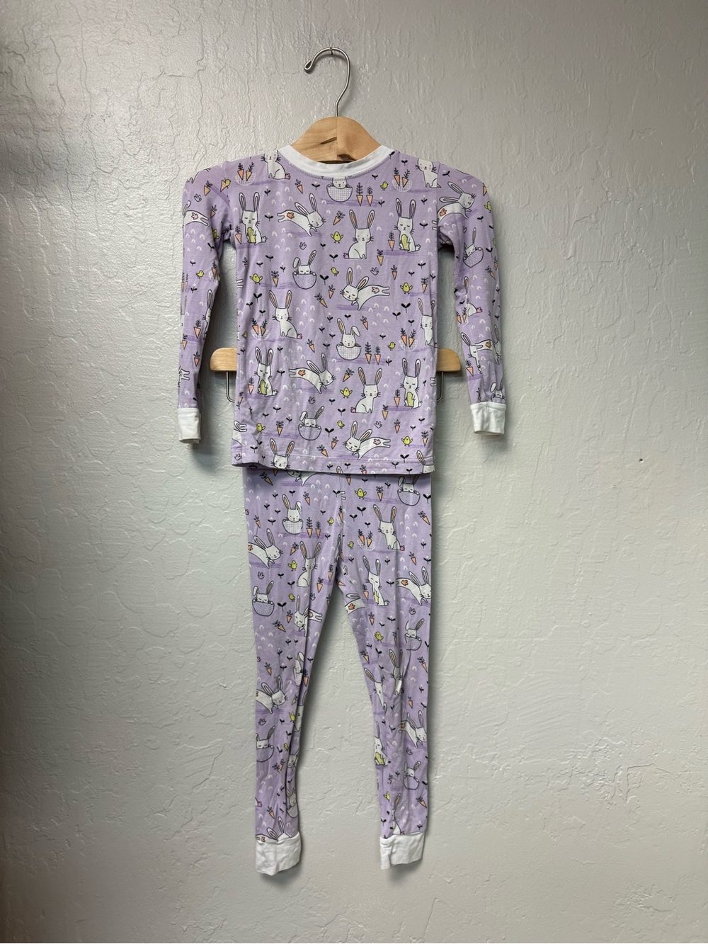 $29 ADD ON little sleepies purple bamboo pajama set bunnies 3T kyte zara